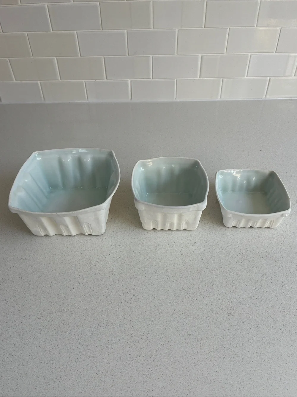Set of Three Heirloom Home and Studio Ceramic Berry Baskets